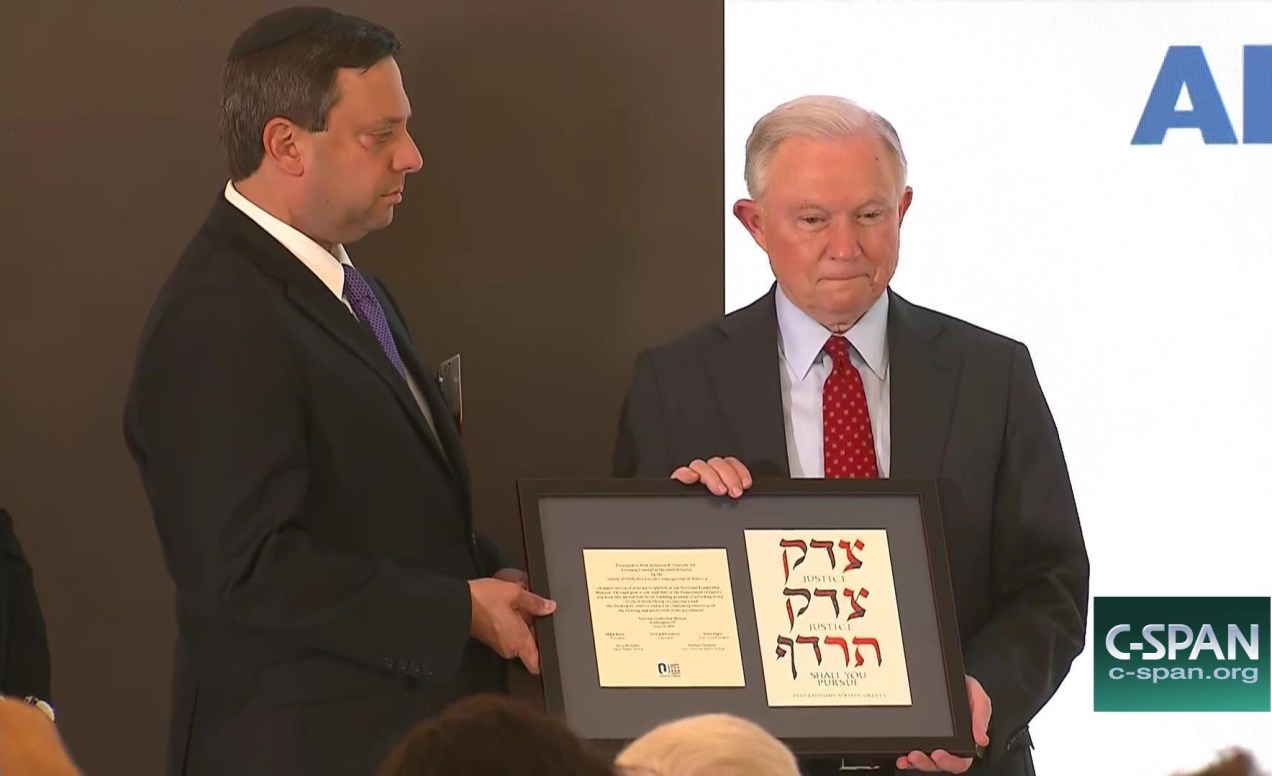 Jeff Sessions receives award from Orthodox Union